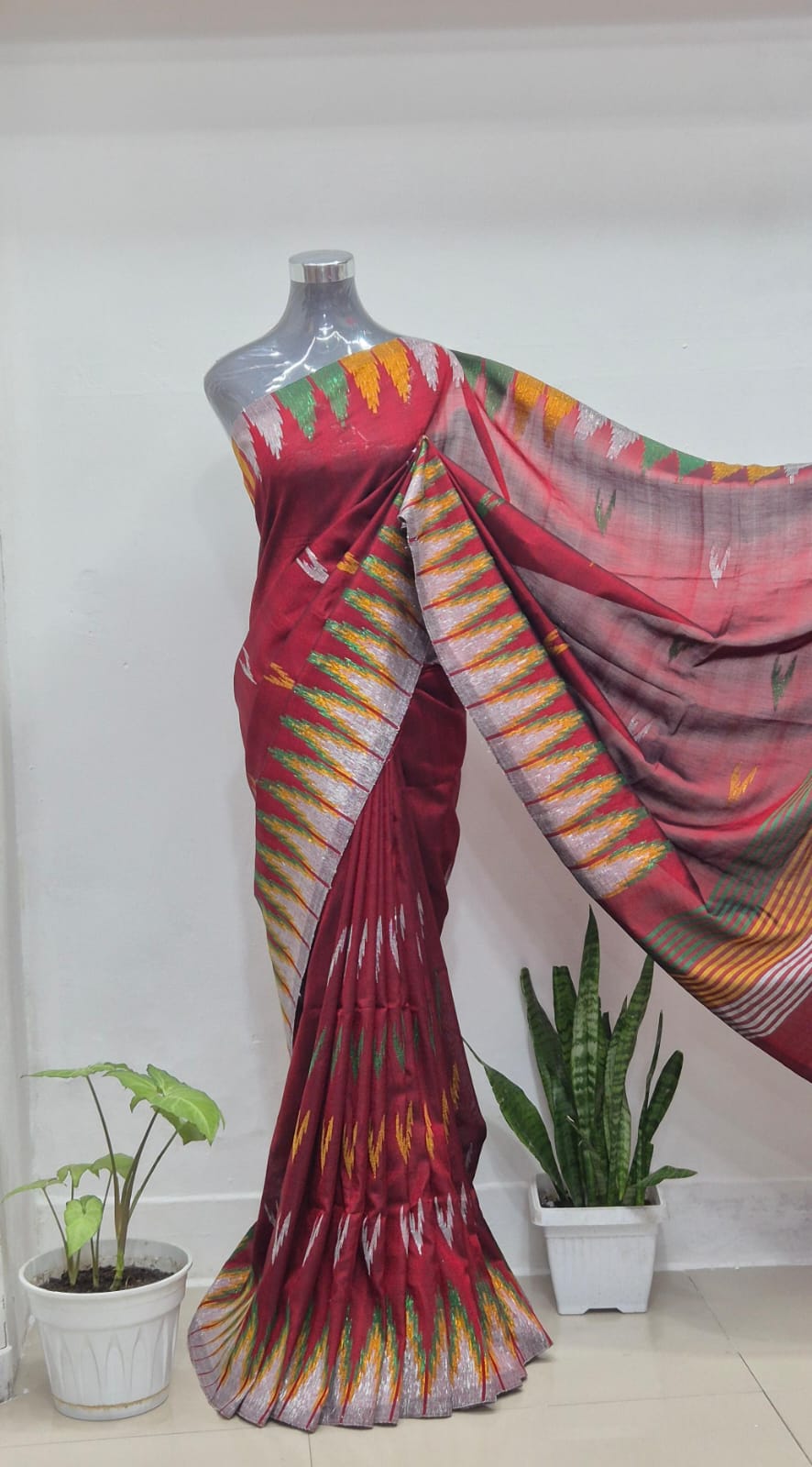 Maroon Dhaka Sari